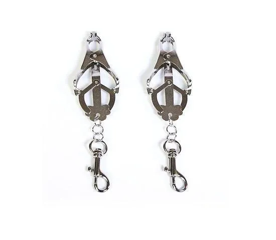 0623HS-SIS      Feminization Club Sissy Pretty Boi Clover Cock and Ball Clamps with Weight Hanging   Connection Snap Hooks