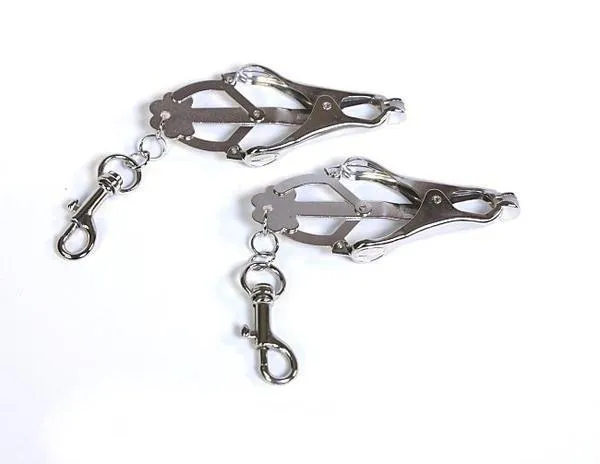 0623HS-SIS      Feminization Club Sissy Pretty Boi Clover Cock and Ball Clamps with Weight Hanging   Connection Snap Hooks
