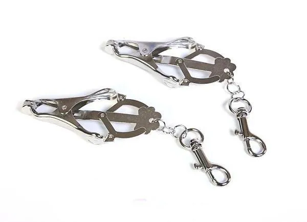 0623HS-SIS      Feminization Club Sissy Pretty Boi Clover Cock and Ball Clamps with Weight Hanging   Connection Snap Hooks