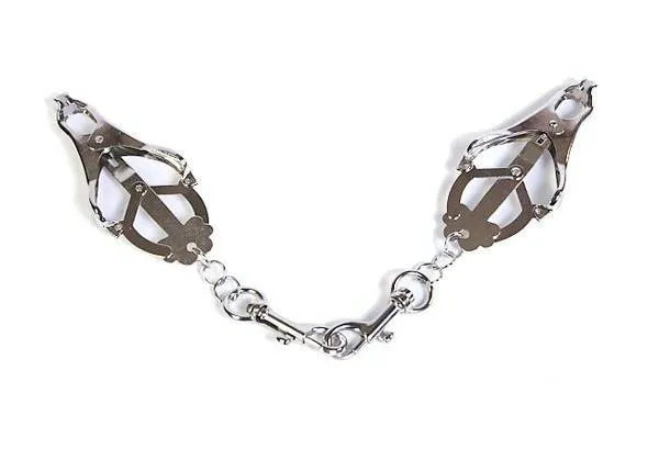 0623HS-SIS      Feminization Club Sissy Pretty Boi Clover Cock and Ball Clamps with Weight Hanging   Connection Snap Hooks