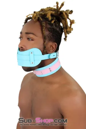 1322MQ-SIS      Stuff It Pretty Sissy Good Locking Diamond Blue Muffler Mistress Sessions Panel Strap Stuffed Ball Gag