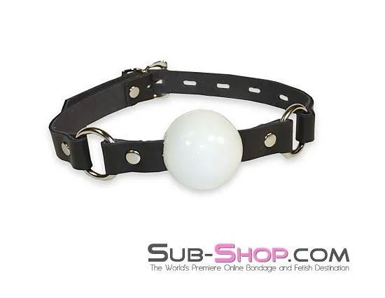 1456A-SIS      Pretty Sissy Slave Life Code of Silence Locking Ball Gag Dominatrix Sissy Strap. White