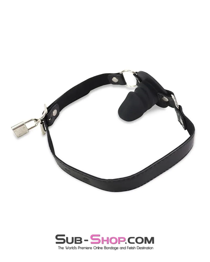 1521DL-2      Black Silicone Penis Gag on O-Rings Straps. 2 Gag