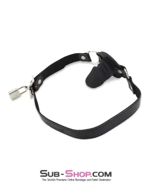 1521DL-2      Black Silicone Penis Gag on O-Rings Straps. 2 Gag