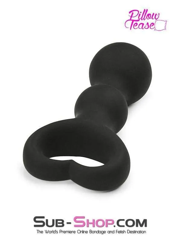 1657M-SIS      Sissy Barbie Heart Pull Ring Silicone Bumpy Anal Massager