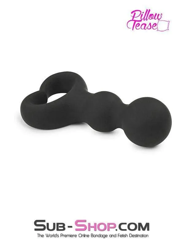 1657M-SIS      Sissy Barbie Heart Pull Ring Silicone Bumpy Anal Massager