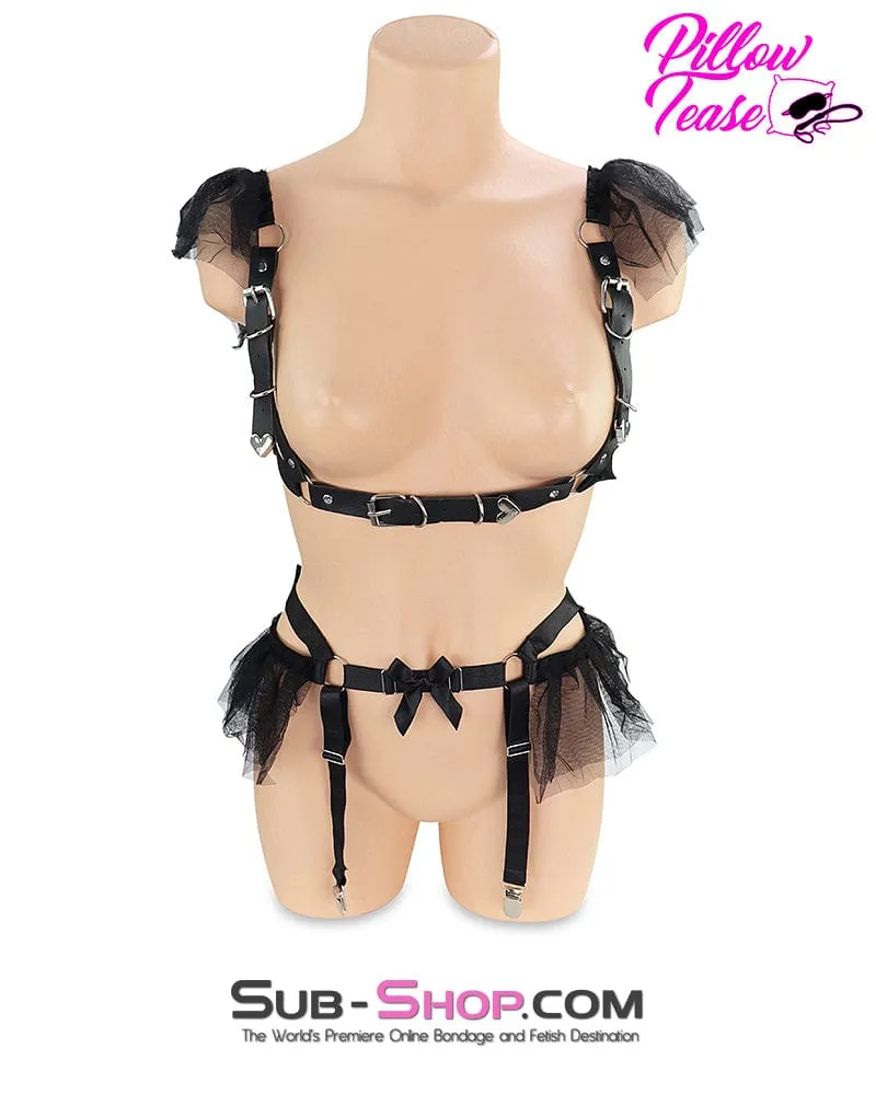 1695DL      Bondage Fairy Woman's Body Harness with Shoulder and Hip Frill Trim