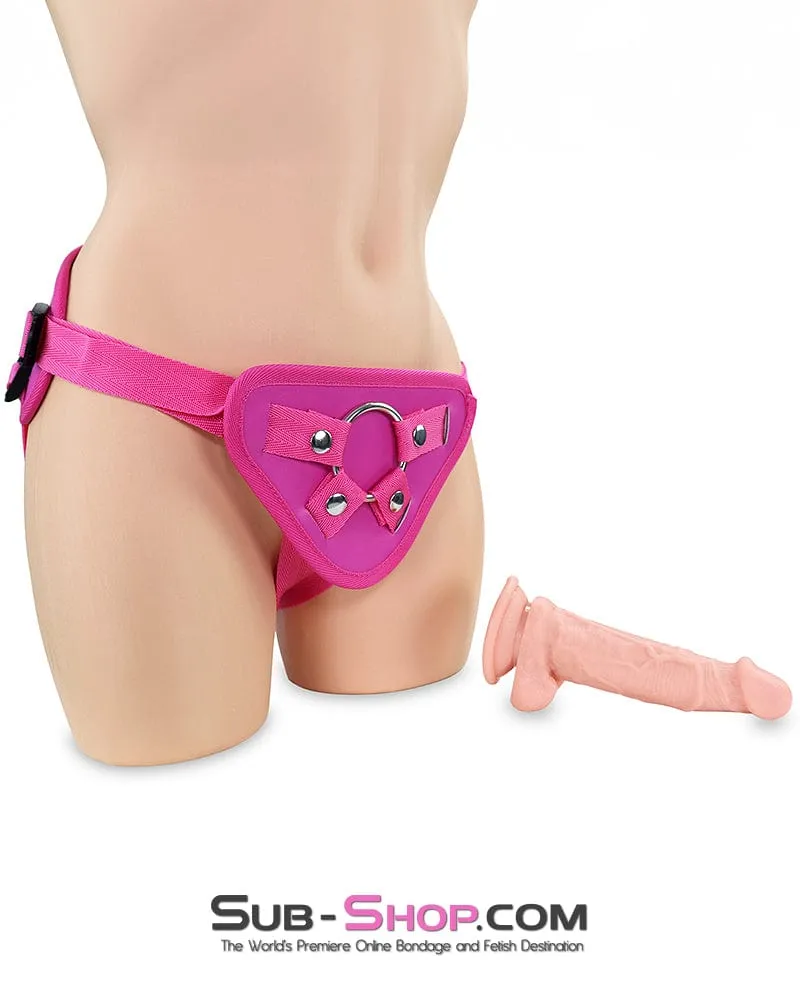 1805DL      Pink Comfort Strap-On Harness with 6.5 Realistic Suction Cup Dildo