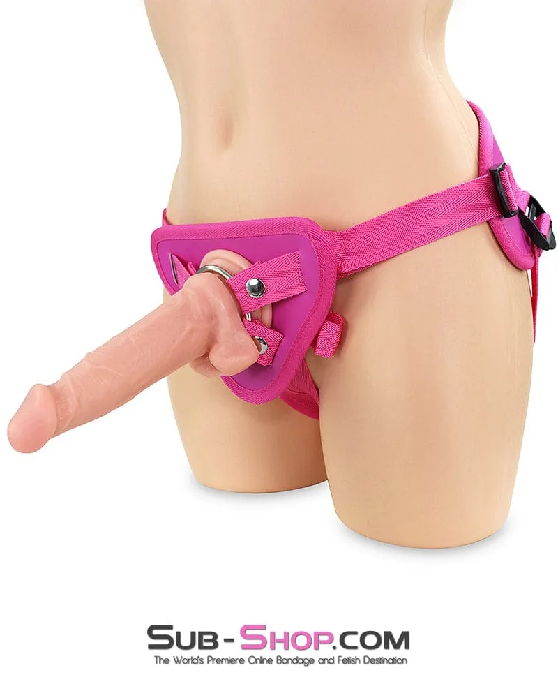 1805DL      Pink Comfort Strap-On Harness with 6.5 Realistic Suction Cup Dildo