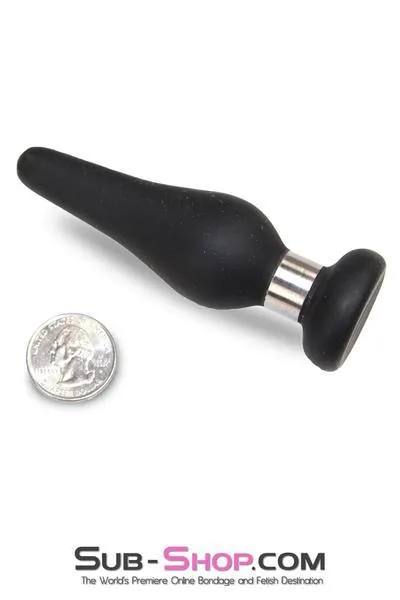1813M-SIS      Sissy Bondage Toy Medium Black Flare Silicone Anal Plug