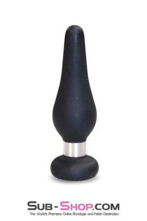 1813M-SIS      Sissy Bondage Toy Medium Black Flare Silicone Anal Plug