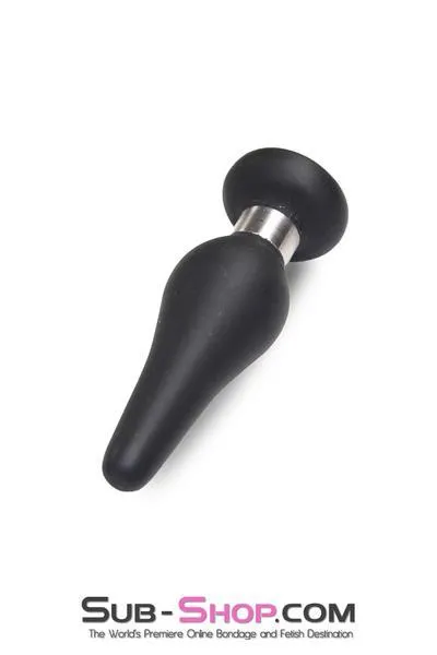 1813M-SIS      Sissy Bondage Toy Medium Black Flare Silicone Anal Plug