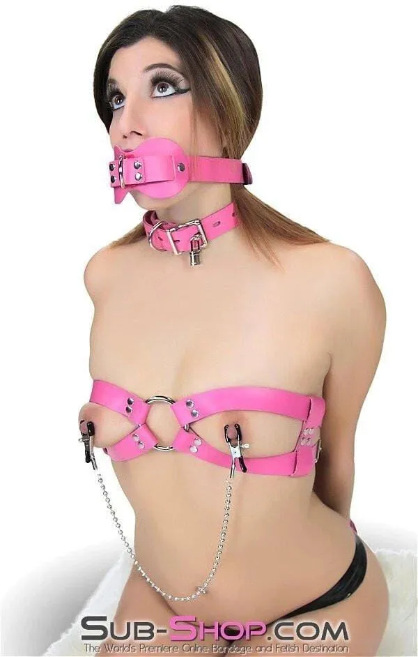 4765A      Leather Breast Binders. Pink
