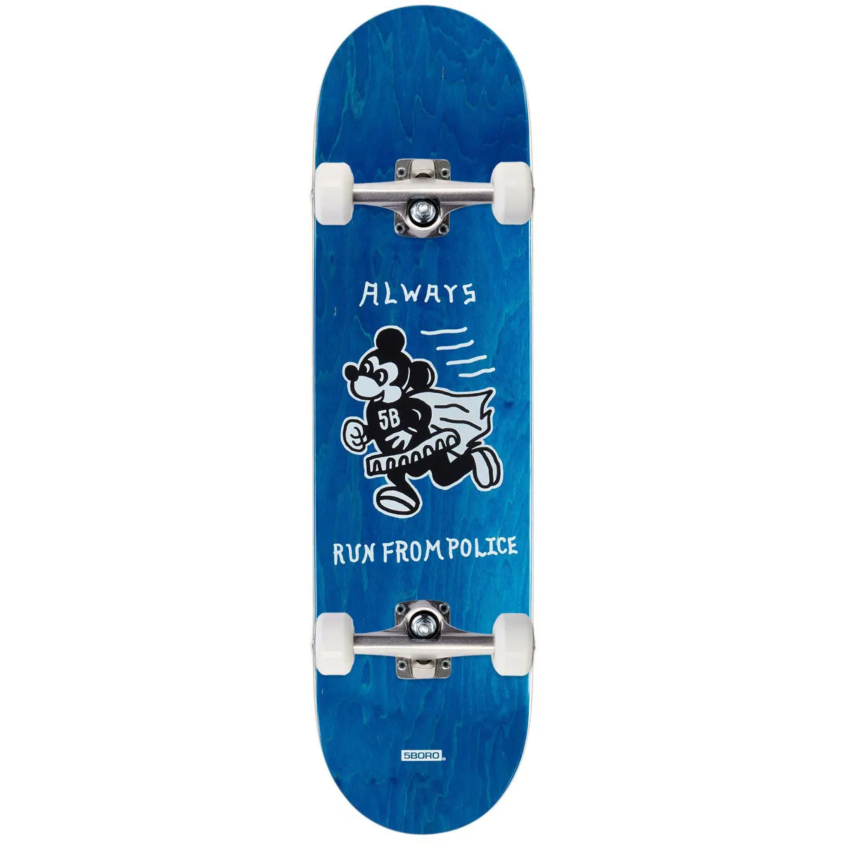 5Boro Always Run Skateboard Complete - Teal Blue Veneer - 8.25"