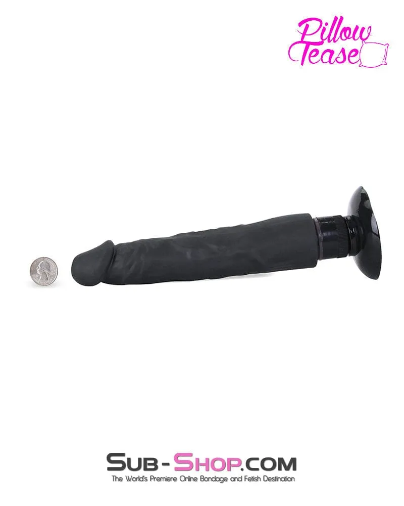 6945M-SIS      Prissy Sissy's 8 Vibrating Realistic Skin Dildo with Suction Cup. Black