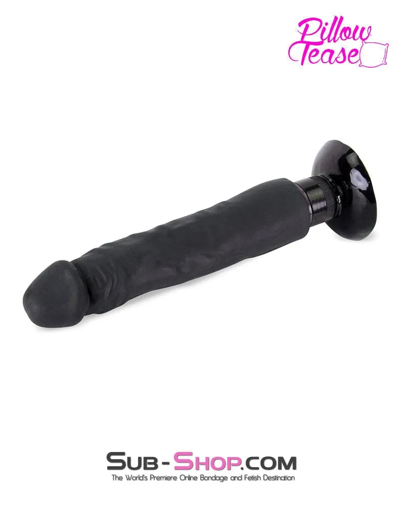 6945M-SIS      Prissy Sissy's 8 Vibrating Realistic Skin Dildo with Suction Cup. Black