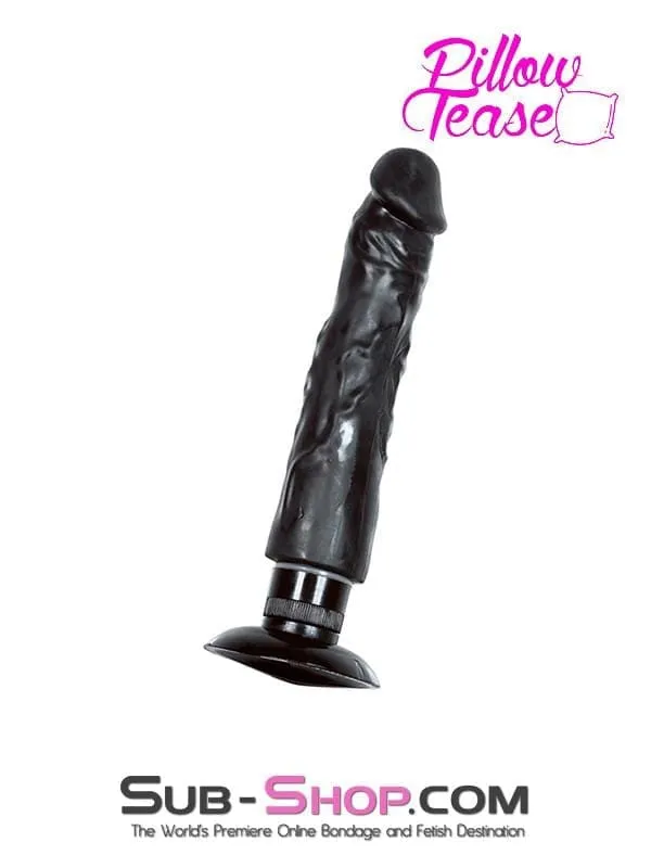 6945M-SIS      Prissy Sissy's 8 Vibrating Realistic Skin Dildo with Suction Cup. Black