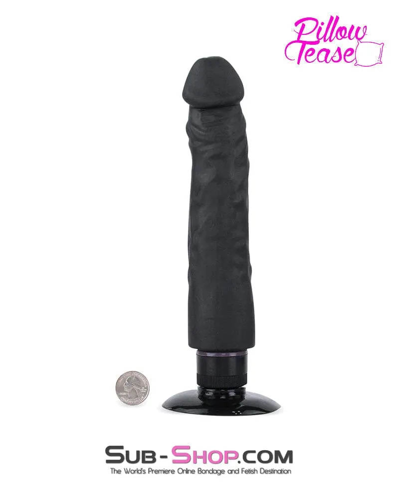 6945M-SIS      Prissy Sissy's 8 Vibrating Realistic Skin Dildo with Suction Cup. Black