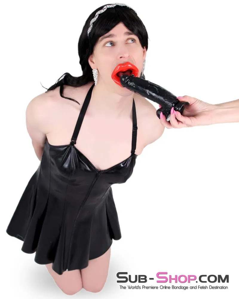 7261M-SIS      Sissy Boi 7 Super Man Realistic Veined Black Suction Cup Dildo