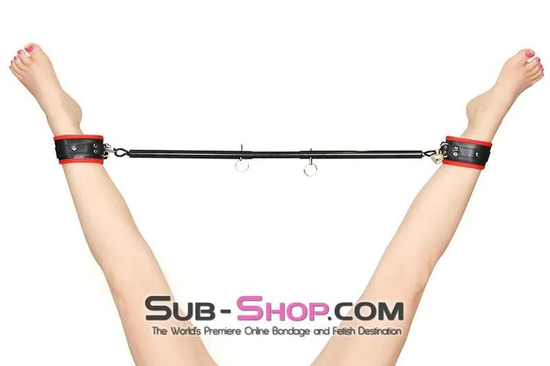 7711HS     Adjustable Bondage Spreader Bar. Black