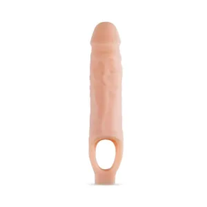 9 in. Silicone Cock Sheath Penis Extender Sling Beige