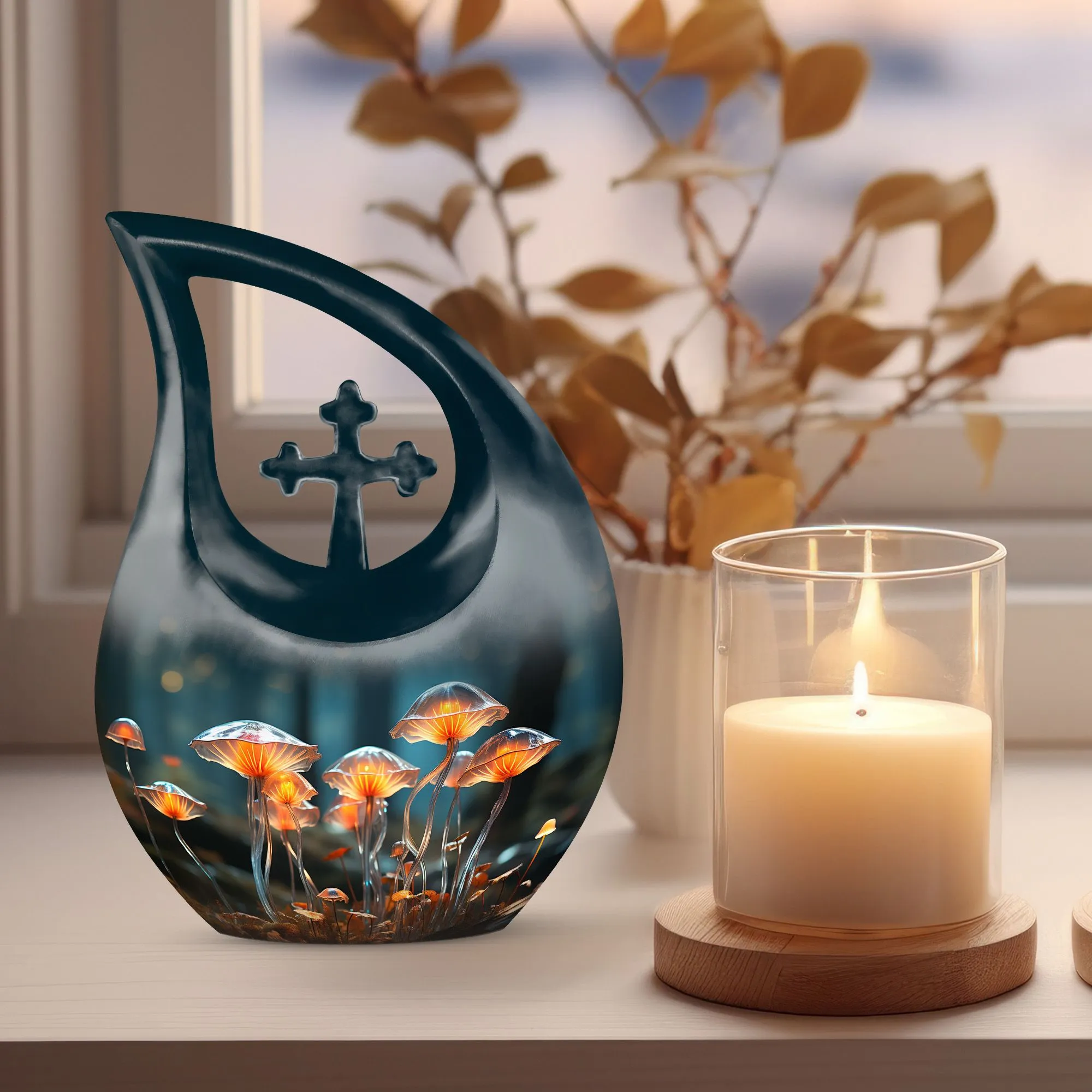Affordable Lilly Flower Commemoration Vessel for Caring Memorials