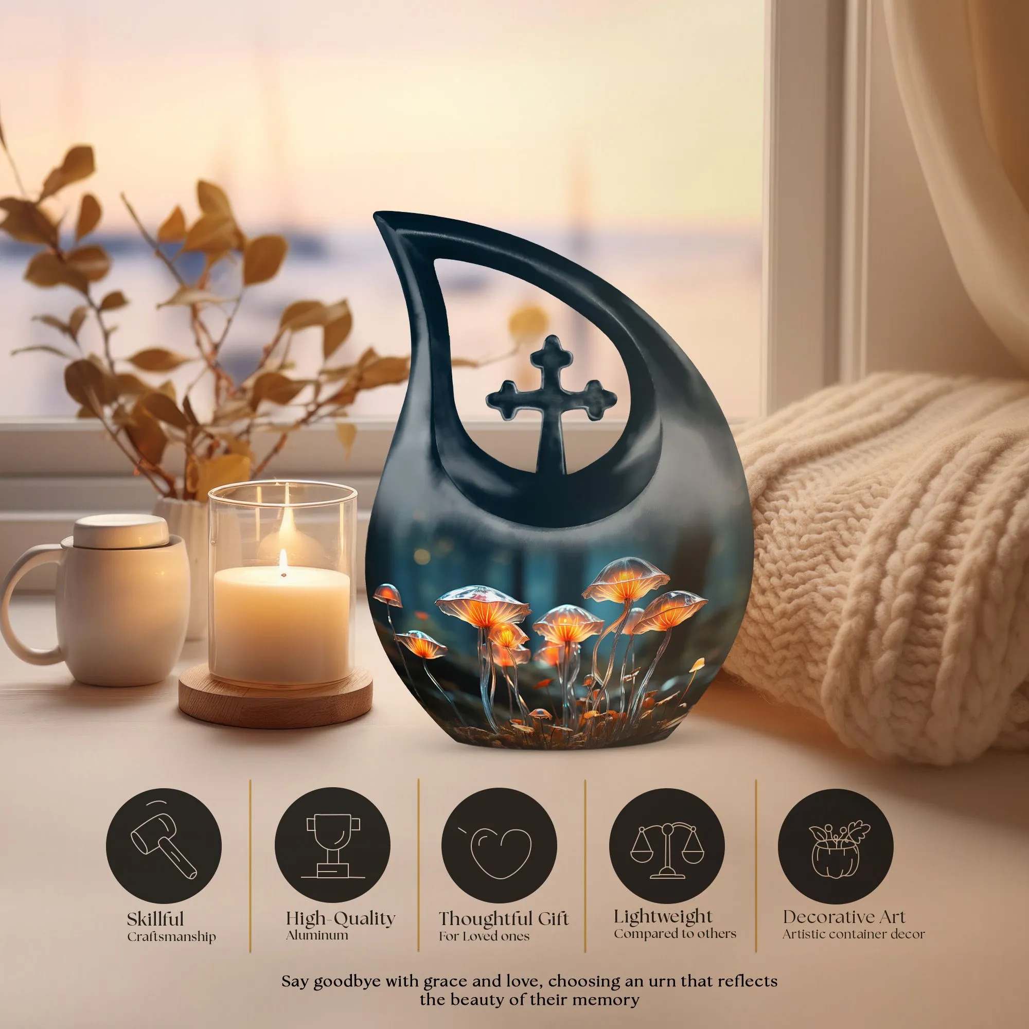 Affordable Lilly Flower Commemoration Vessel for Caring Memorials