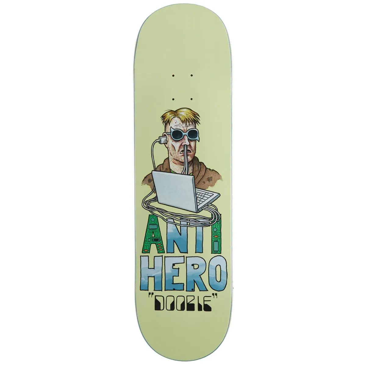 Anti-Hero Doobie Anti Intelligence Skateboard Deck - Cream - 8.75"