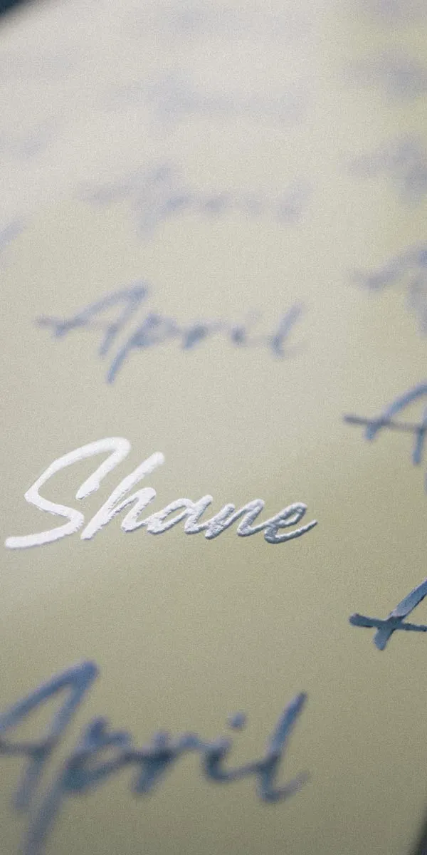 April Shane Script Logo Skateboard Deck - Yellow - 8.125"