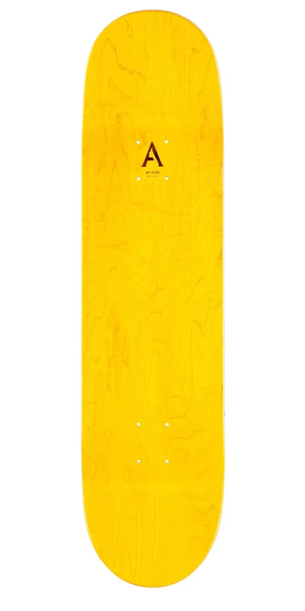 April Shane Script Logo Skateboard Deck - Yellow - 8.125"