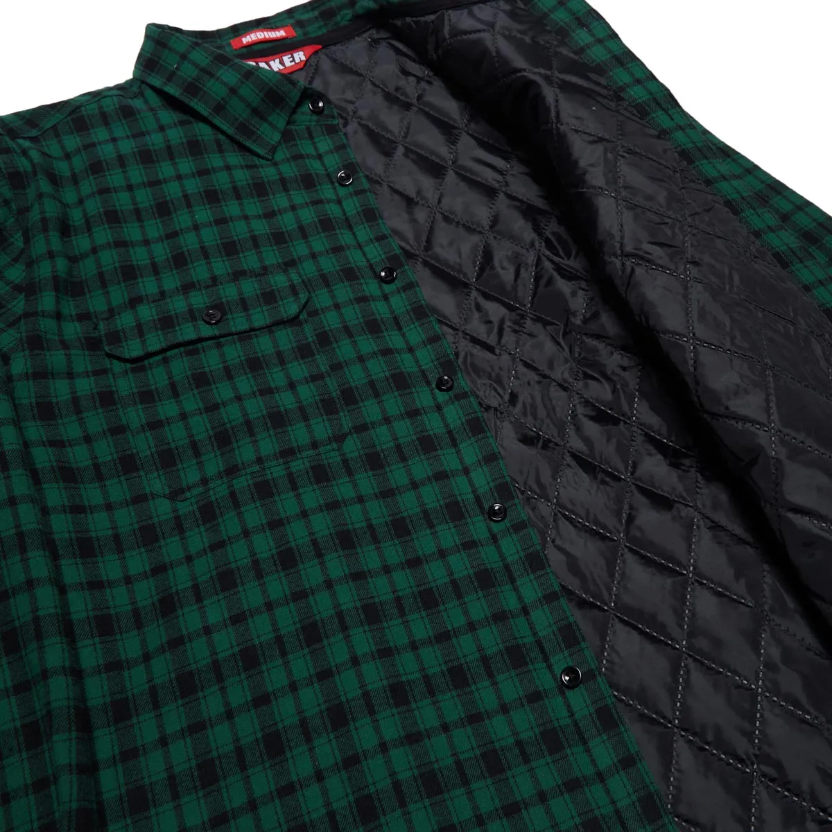 Baker Brand Logo Insulated Flannel Jacket - Green
