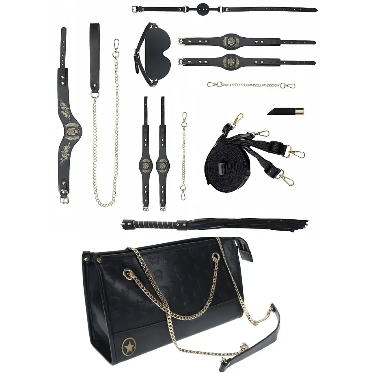 BDSM Set London Collection Bondage Kit w/Bag - Black