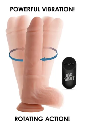 Big Shot 8 Rotating Rechargeable Liquid Silicone Dong With Balls