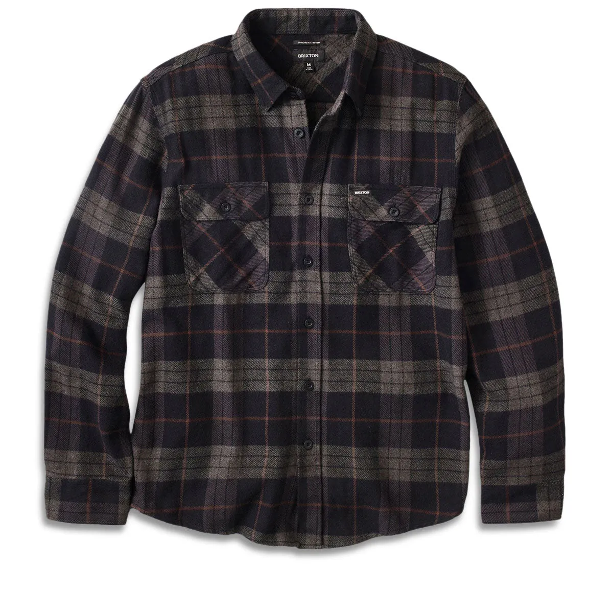 Brixton Bowery Flannel Long Sleeve Shirt - Black/Charcoal