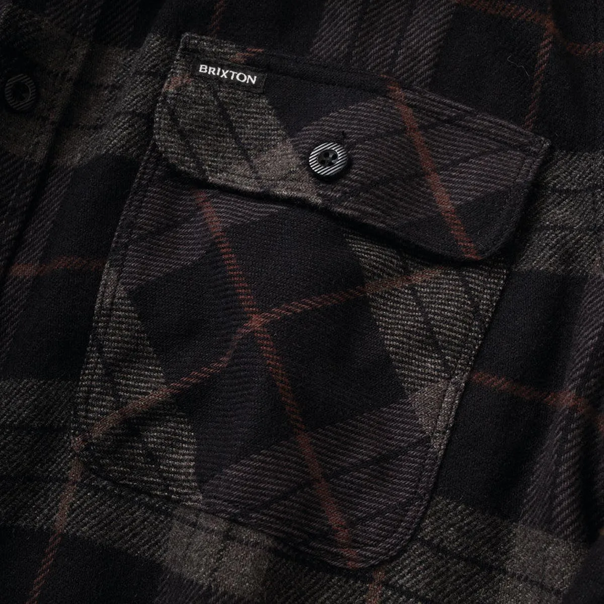 Brixton Bowery Flannel Long Sleeve Shirt - Black/Charcoal