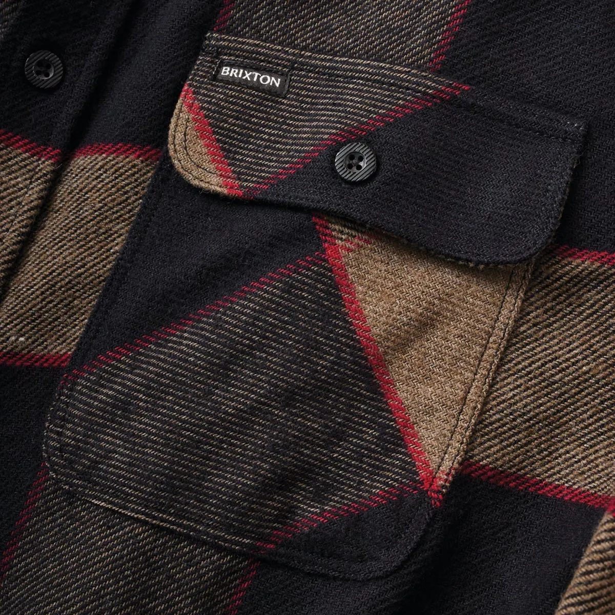 Brixton Bowery Flannel Long Sleeve Shirt - Heather Grey/Charcoal