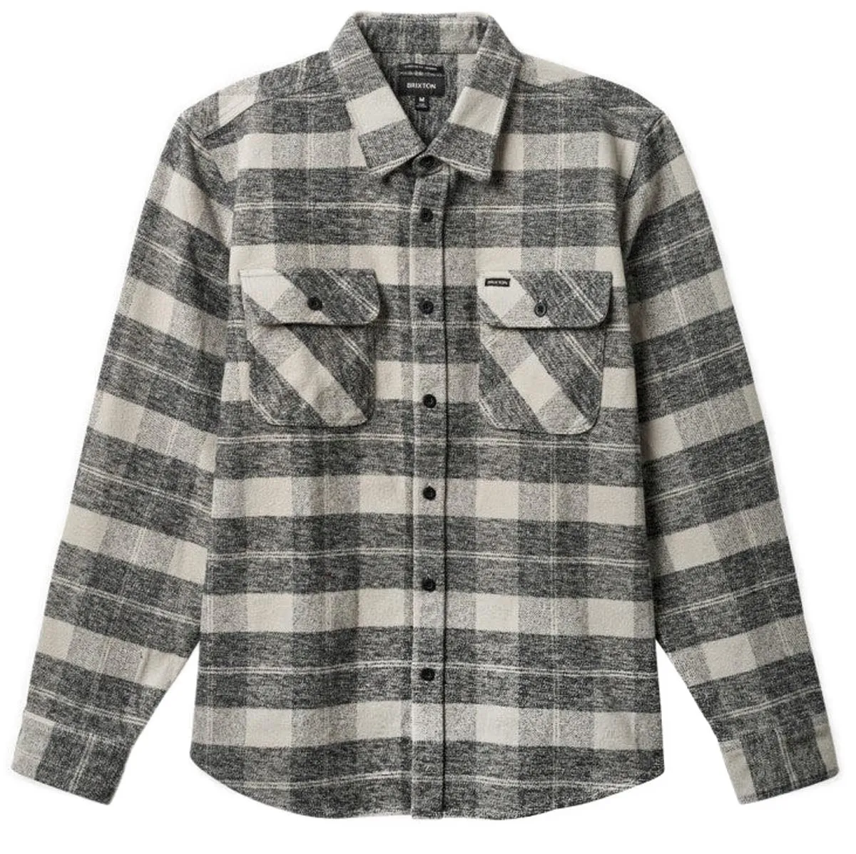 Brixton Bowery Heavyweight Long Sleeve Flannel Shirt - Black/Charcoal