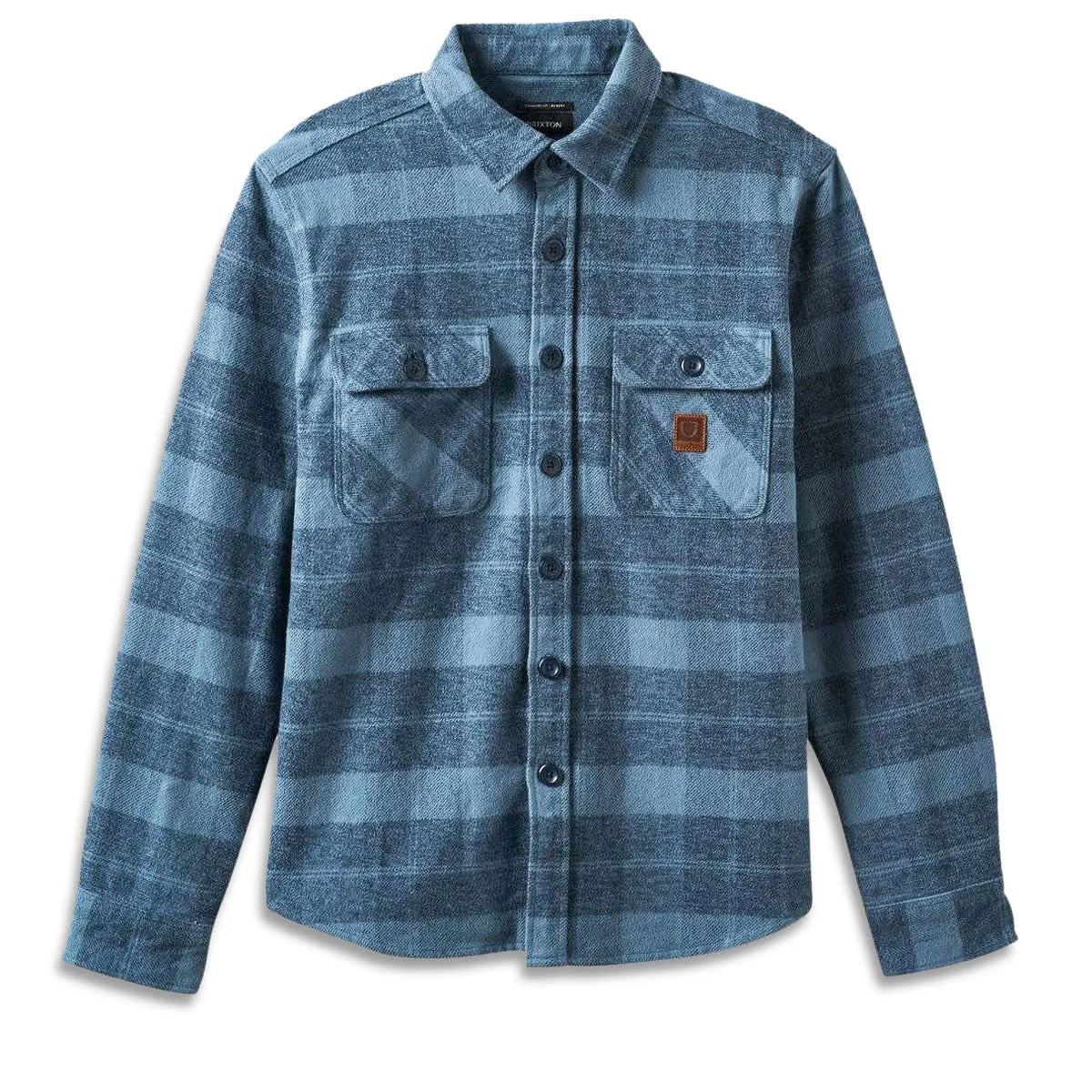 Brixton Bowery Heavyweight Long Sleeve Flannel Shirt - Mirage Blue/Washed Navy