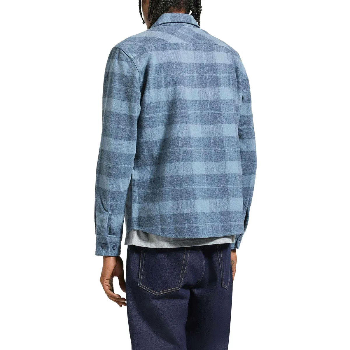 Brixton Bowery Heavyweight Long Sleeve Flannel Shirt - Mirage Blue/Washed Navy