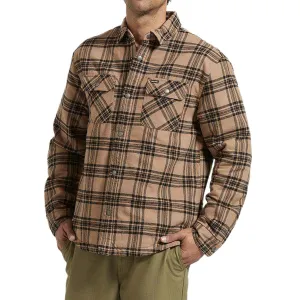 Brixton Bowery Quilted Long Sleeve Flannel Shirt - Woodsmoke/Black