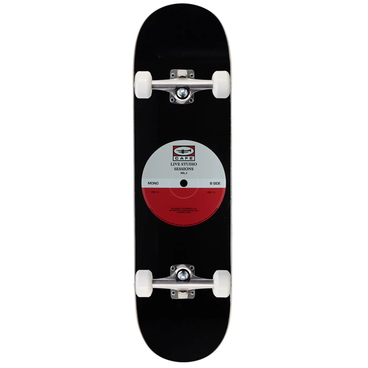 Cafe 45 Retro Edition Skateboard Complete - Grey/Cardinal - 8.38"