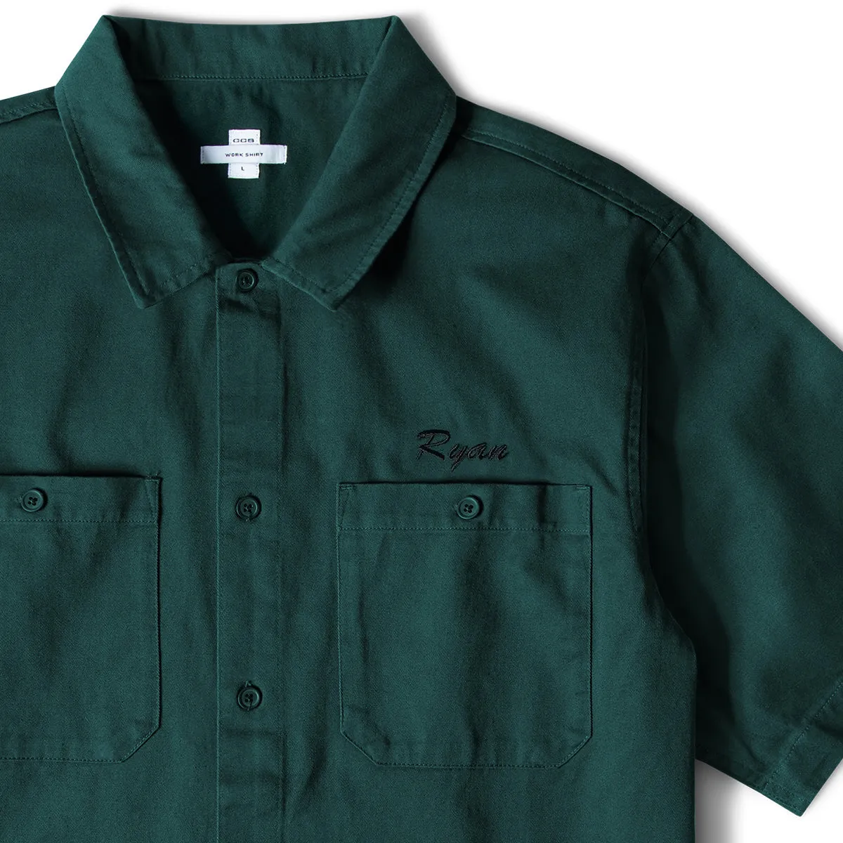 CCS Custom Embroidered Work Shirt - Hunter Green
