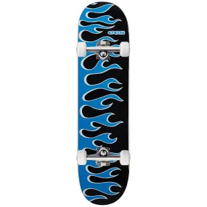CCS Flames Mini Skateboard Complete - Black/Blue - 7.25"