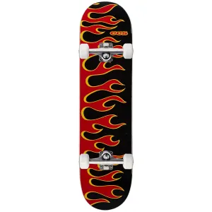 CCS Flames Mini Skateboard Complete - Black/Red - 7.00"