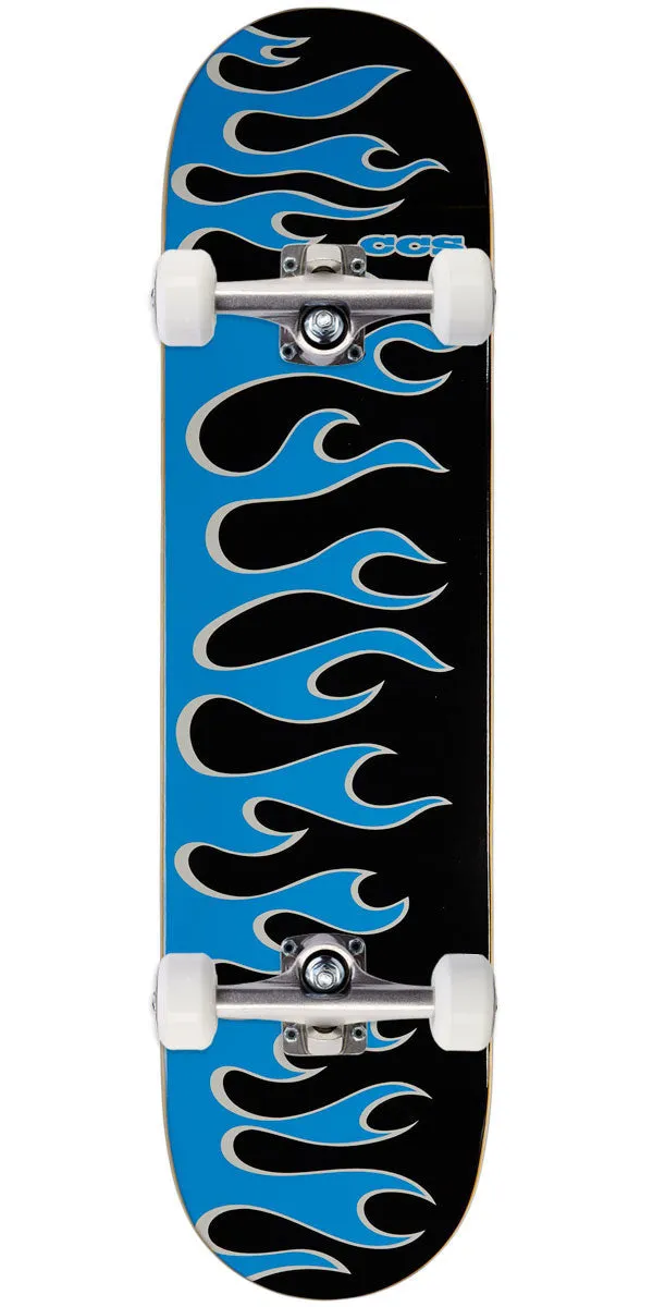 CCS Flames Skateboard Complete - Black/Blue - 8.25"