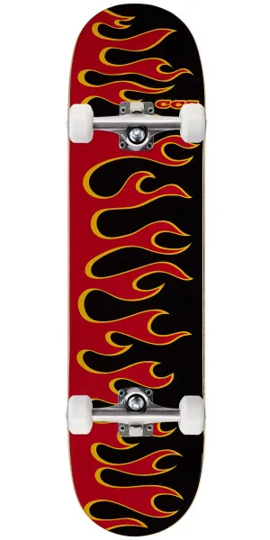 CCS Flames Skateboard Complete - Black/Red - 8.25"