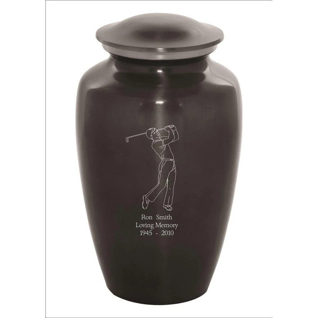Custom Engraved Golfer Sports Urn