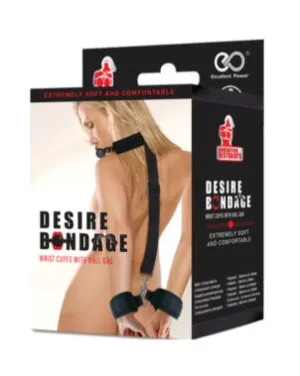 DOMINATION RESTRAINTS - DESIRE BONDAGE WRIST CUFFS WITH SILICONE BALL ...