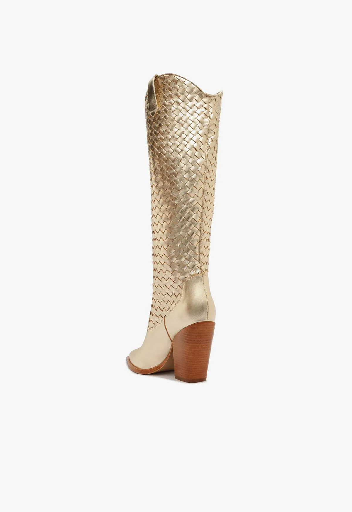 Ella Woven Metallic Leather Boot
