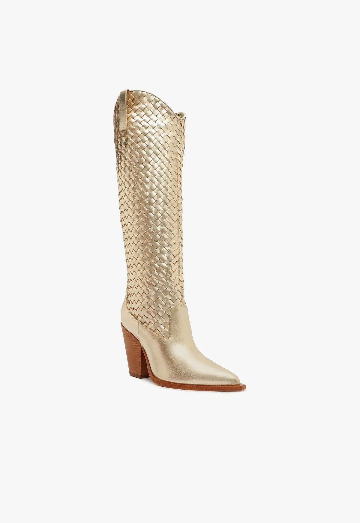 Ella Woven Metallic Leather Boot